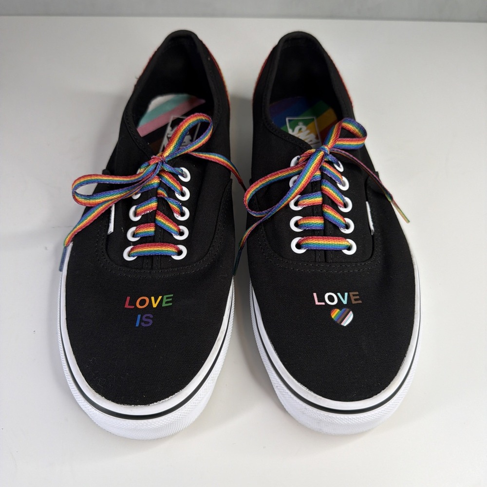 Vans Authentic Pride Love Is Rainbow Black Shoes Men's 11 LGBTQ Sneakers